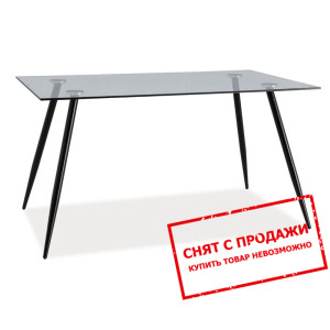 Стол обеденный Signal Nino 140x80 Прозрачный/черны...